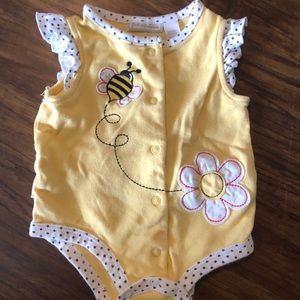 Yellow onesie 3-6 months